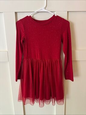 Cat & Jack Red Sparkle Crewneck Top